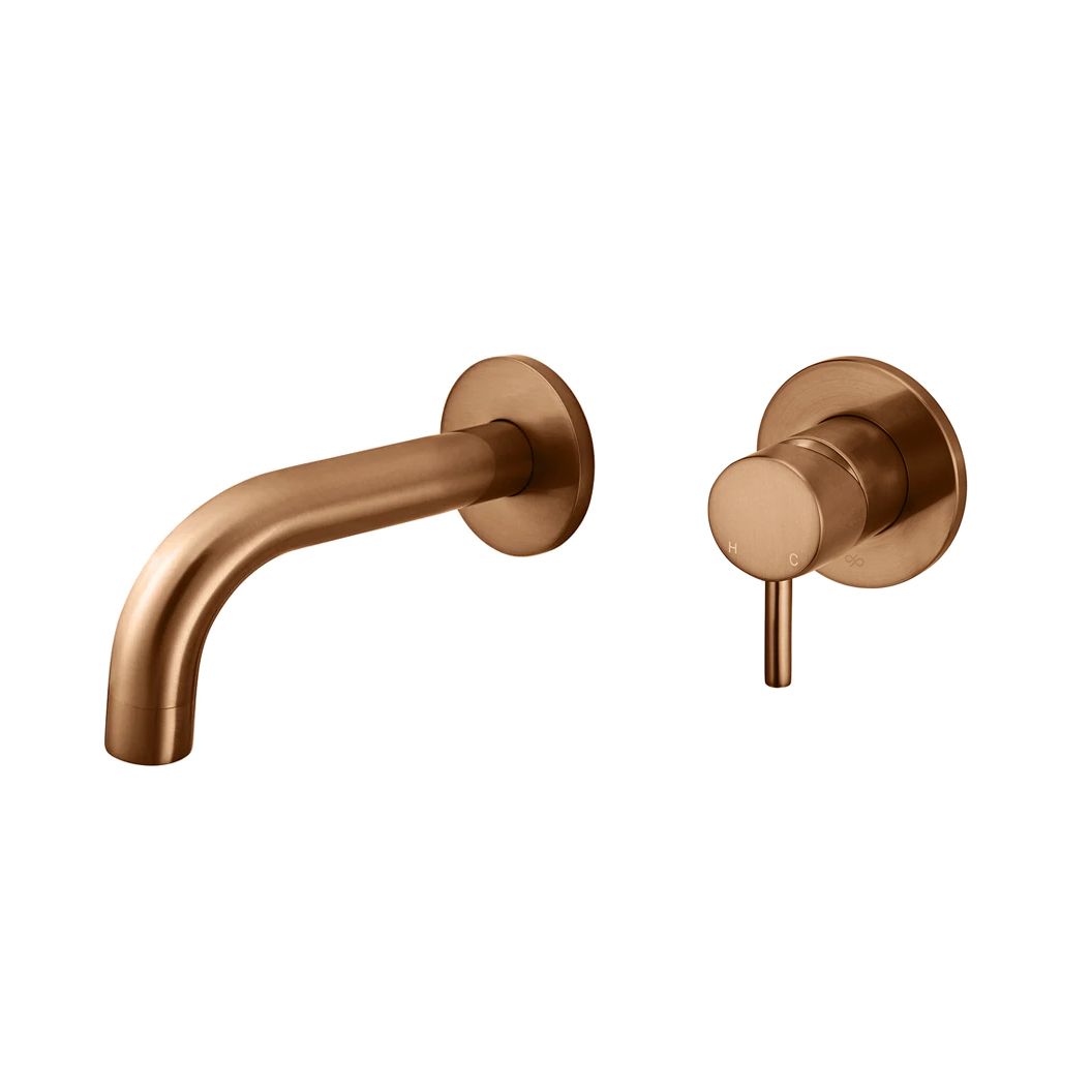Vòi chậu lavabo dài 130mm gắn tường bằng đồng MBronze - S05130-W03SFIN-BZ