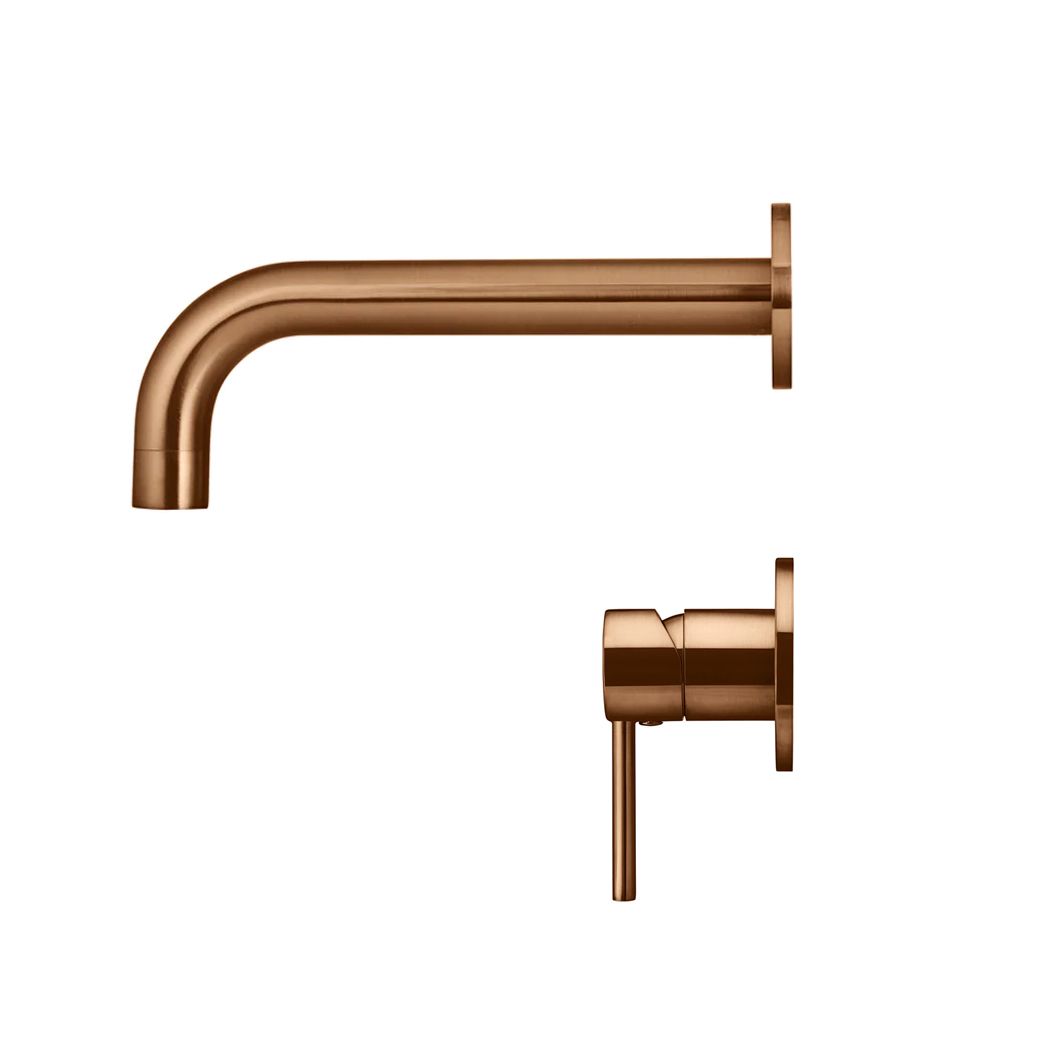 Vòi chậu lavabo dài 200mm gắn tường bằng đồng MBronze - S05200-W03FIN-BZ