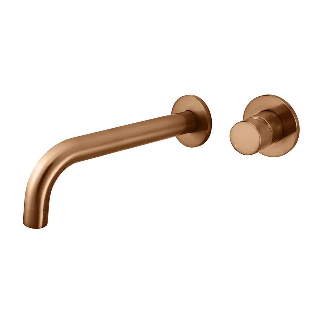 Vòi chậu lavabo dài 200mm gắn tường bằng đồng MBronze - S05200-W03PNFIN-BZ