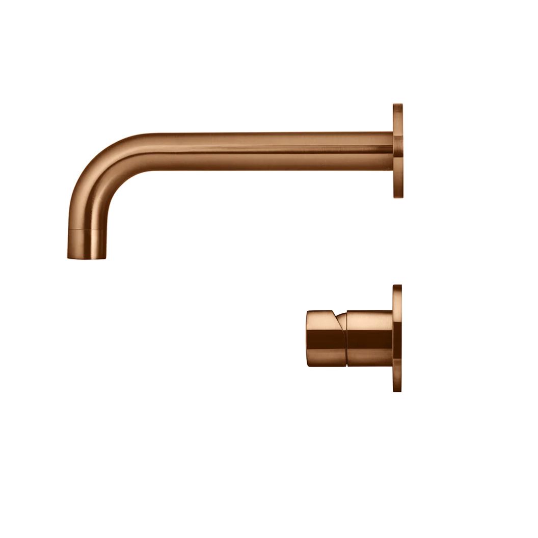 Vòi chậu lavabo dài 200mm gắn tường bằng đồng MBronze - S05200-W03PNFIN-BZ
