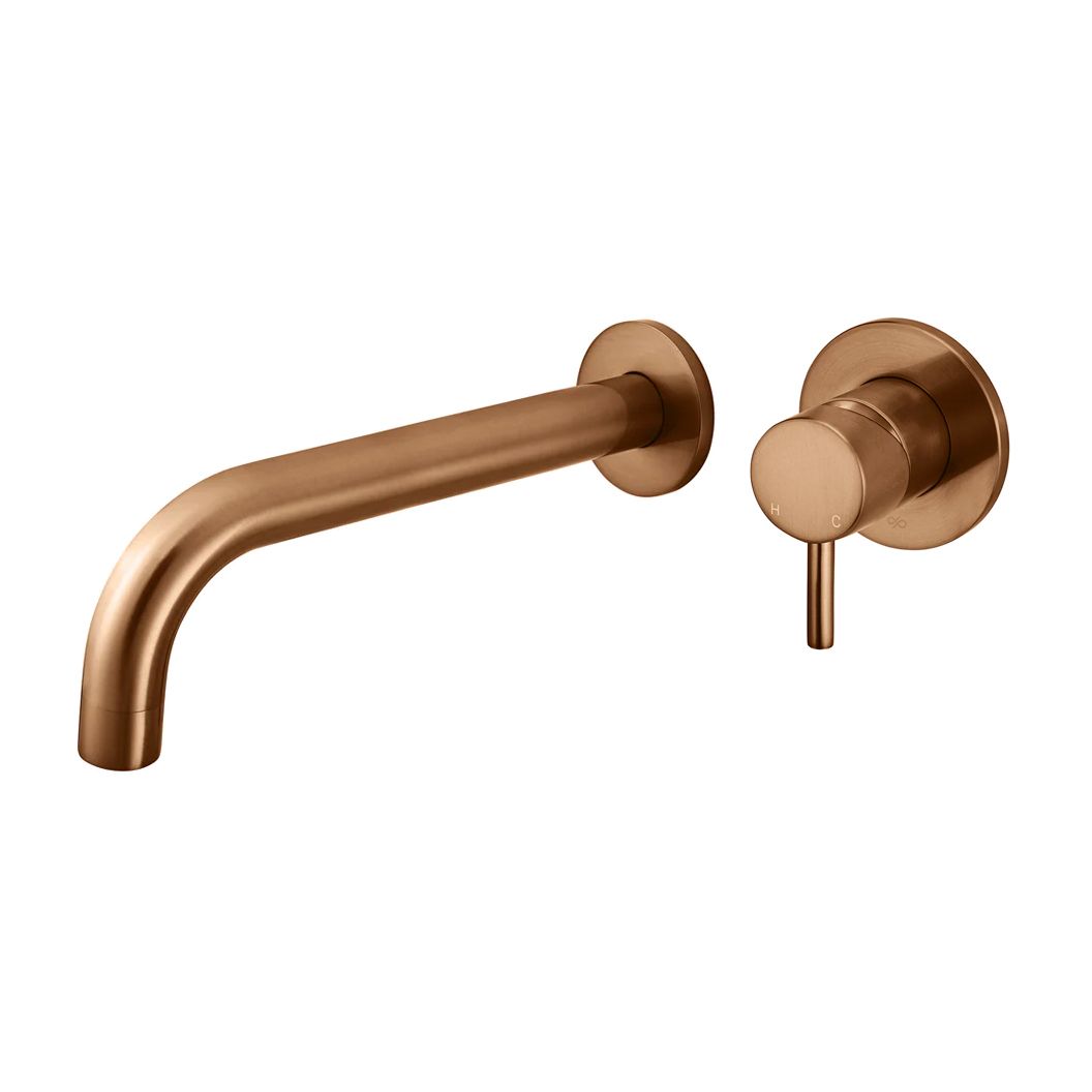 Vòi chậu lavabo dài 200mm gắn tường bằng đồng MBronze - S05200-W03SFIN-BZ
