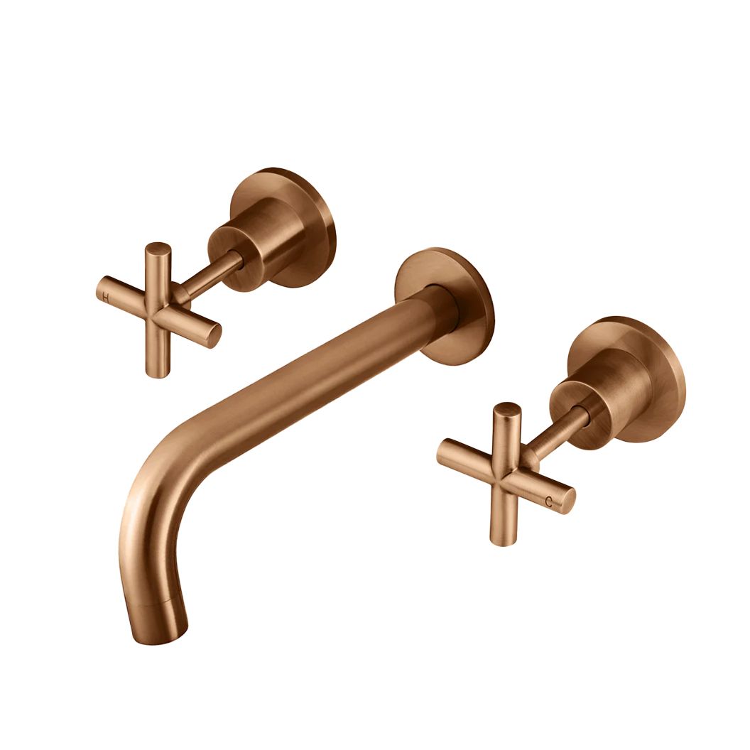 Vòi chậu lavabo dài 200mm gắn tường bằng đồng MBronze - S05200-W08JL-BZ