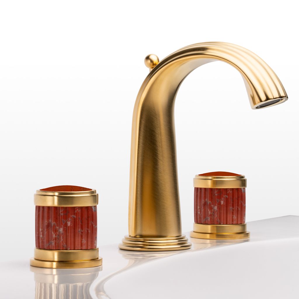  Vòi chậu rửa mặt cổ điển Trianon Prestige Red Jasper matt soft gold -1301 