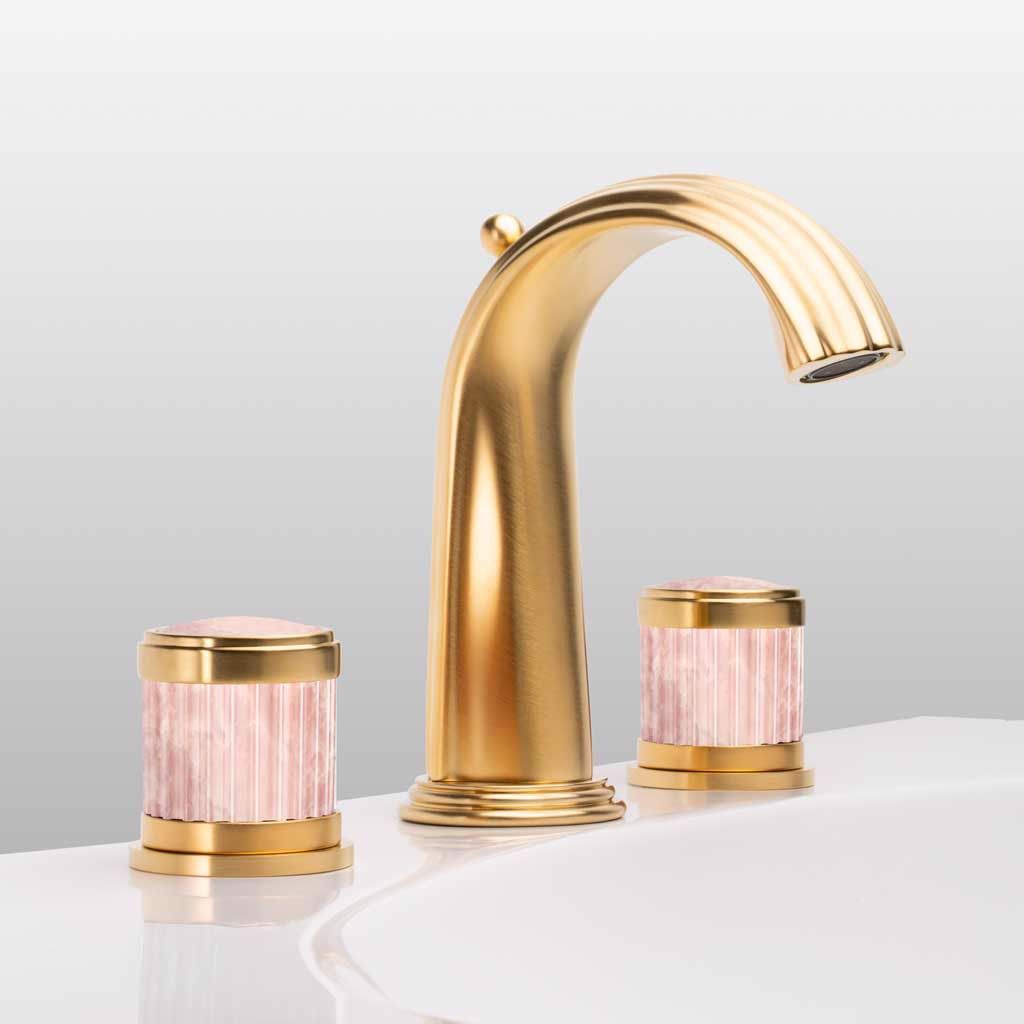  Vòi chậu rửa mặt cổ điển bằng đồng Trianon Prestige Pink Onyx - 1301 