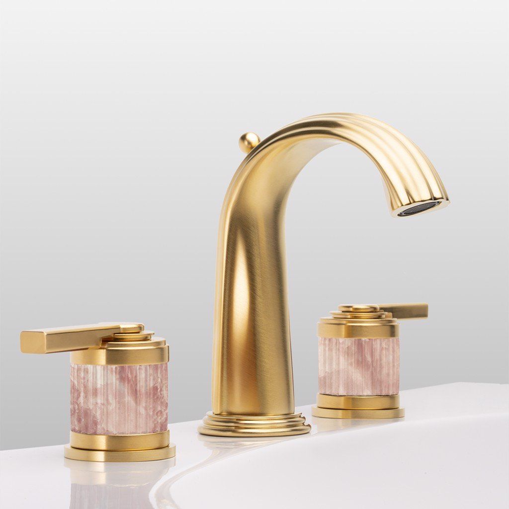  Vòi chậu rửa mặt cổ điển bằng đồng Trianon Prestige Pink Onyx Lever - 1301 