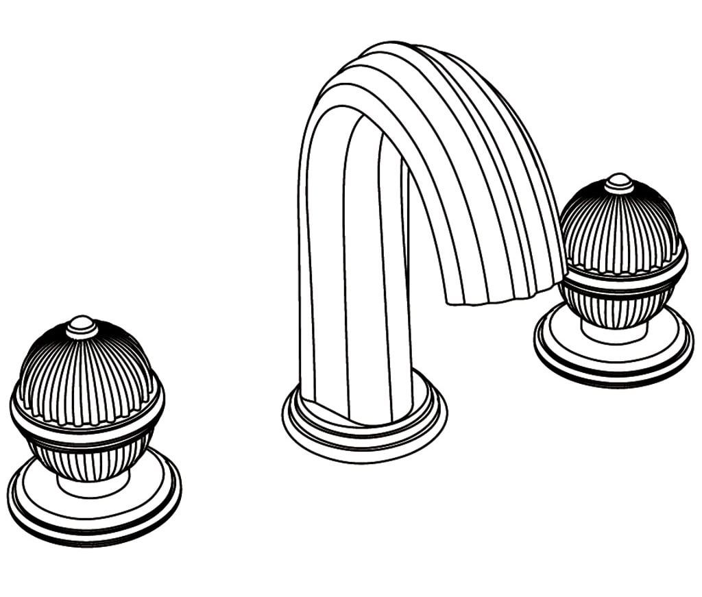  Vòi bồn tắm ba lỗ cổ điển bằng đồng Anfa - 3301 