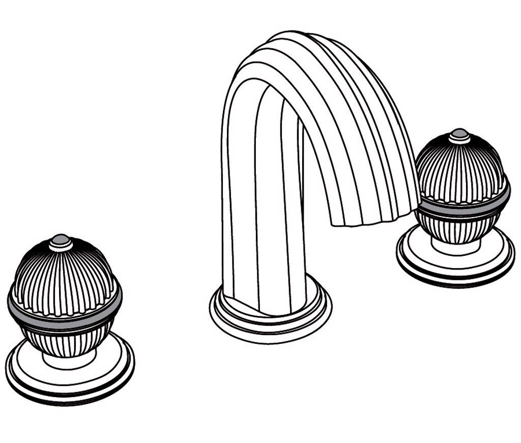  Vòi bồn tắm ba lỗ cổ điển bằng đồng Anfa Pierre White Carrara - 3301 