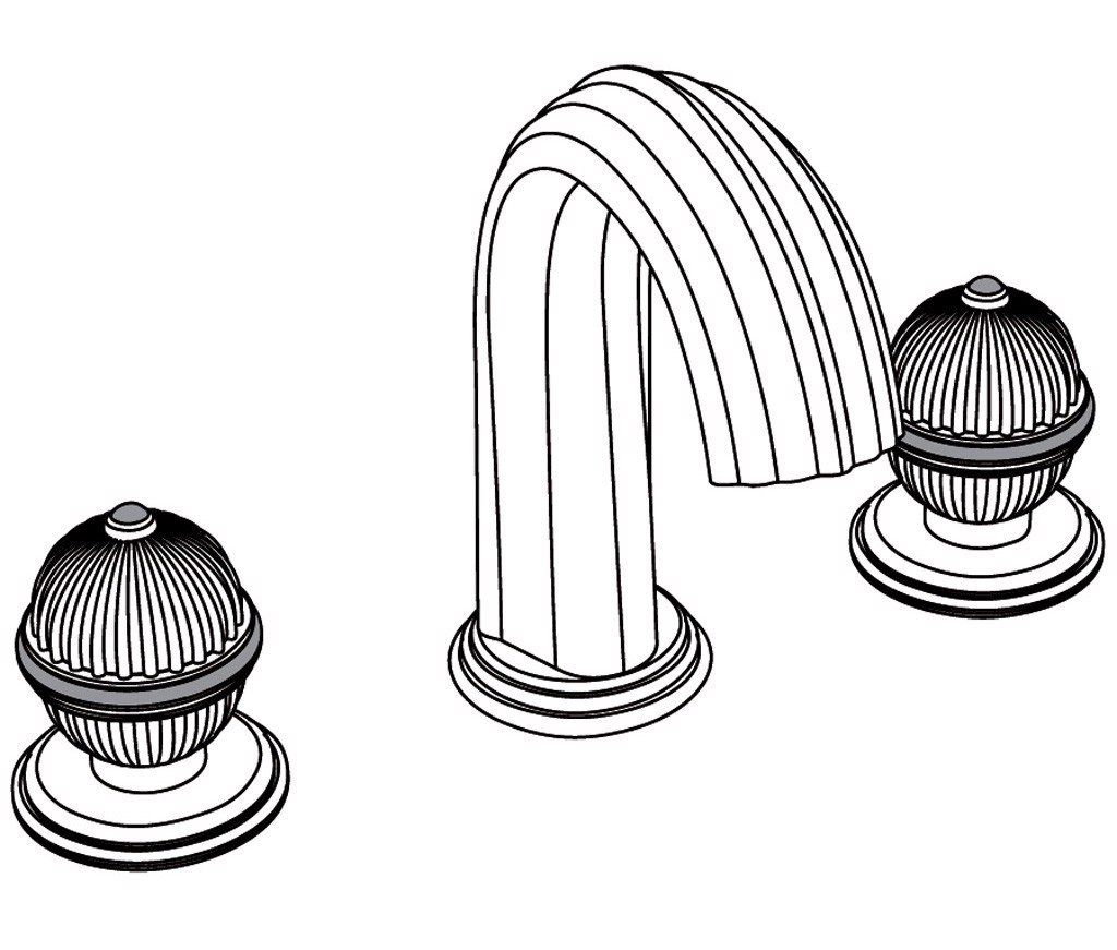  Vòi bồn tắm ba lỗ cổ điển bằng đồng Anfa Pierre Grey Bardiglio - 3301 