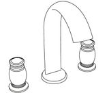  Vòi bồn tắm ba lỗ cổ điển bằng đồng Madeleine Black Porcelain - 3301 