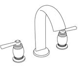  Vòi bồn tắm ba lỗ cổ điển bằng đồng Madeleine Black Porcelain Lever - 3301 