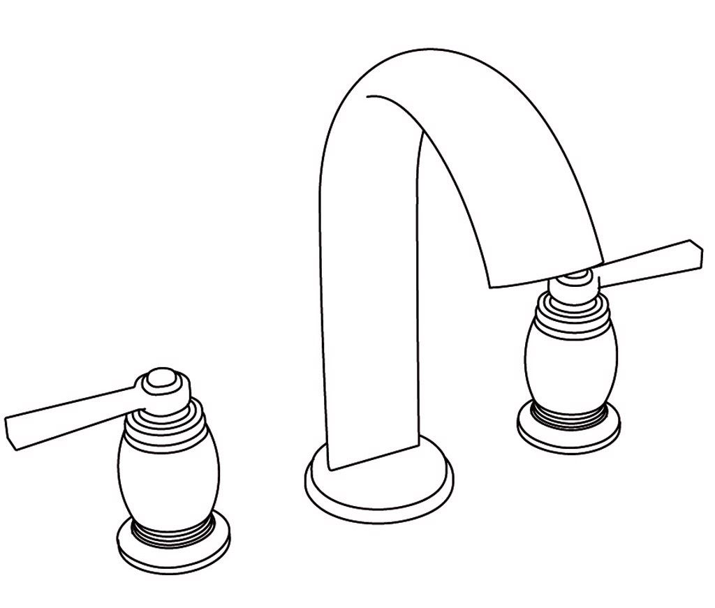  Vòi bồn tắm ba lỗ cổ điển bằng đồng Madeleine White Porcelain Lever - 3301 