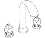 Vòi bồn tắm ba lỗ cổ điển bằng đồng Fleur De Lotus Clear Crystal - 3301 