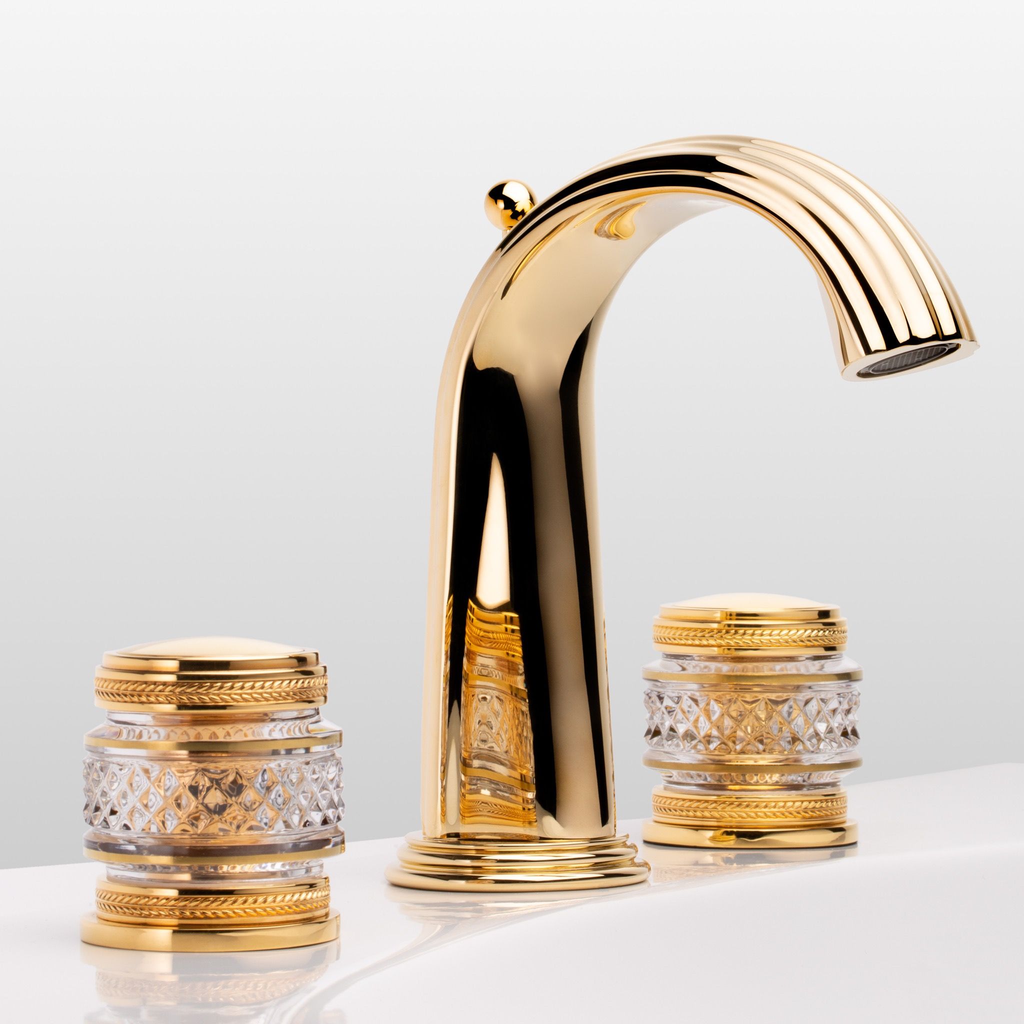  Vòi chậu rửa mặt cổ điển Quadrille Prestige polished gold bằng đồng - 1301 