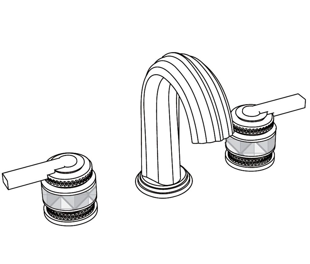  Vòi bồn tắm ba lỗ cổ điển bằng đồng Quadrille Prestige Lever - 3301 