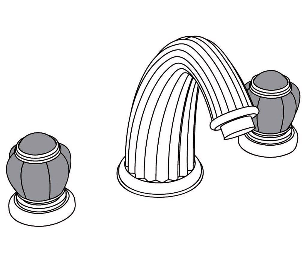  Vòi bồn tắm ba lỗ cổ điển bằng đồng Princesse Pierre Grey Bardiglio - 3301 