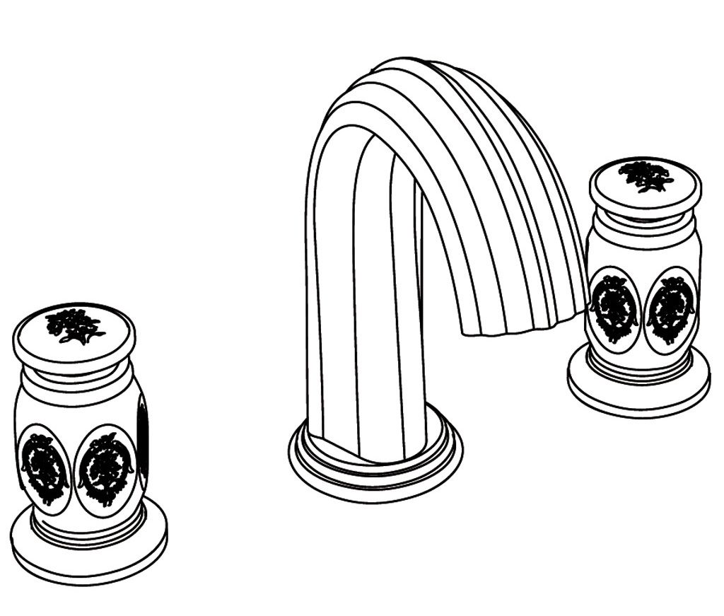  Vòi bồn tắm ba lỗ cổ điển bằng đồng Sévigny Décor - 3301 