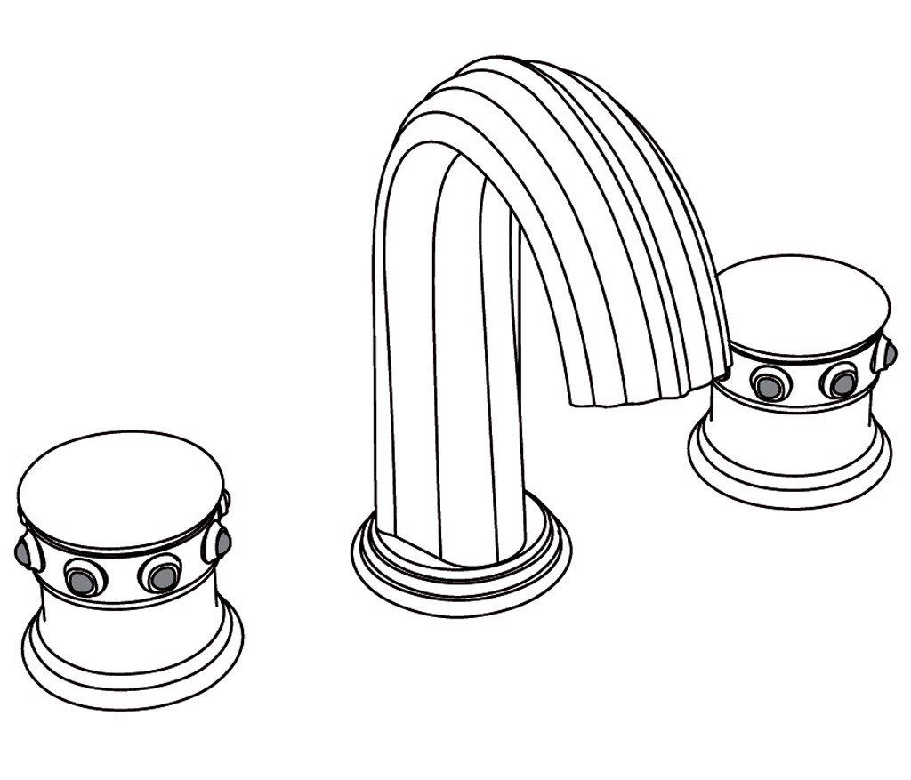  Vòi bồn tắm ba lỗ cổ điển bằng đồng Royal Grey Bardiglio - 3301 