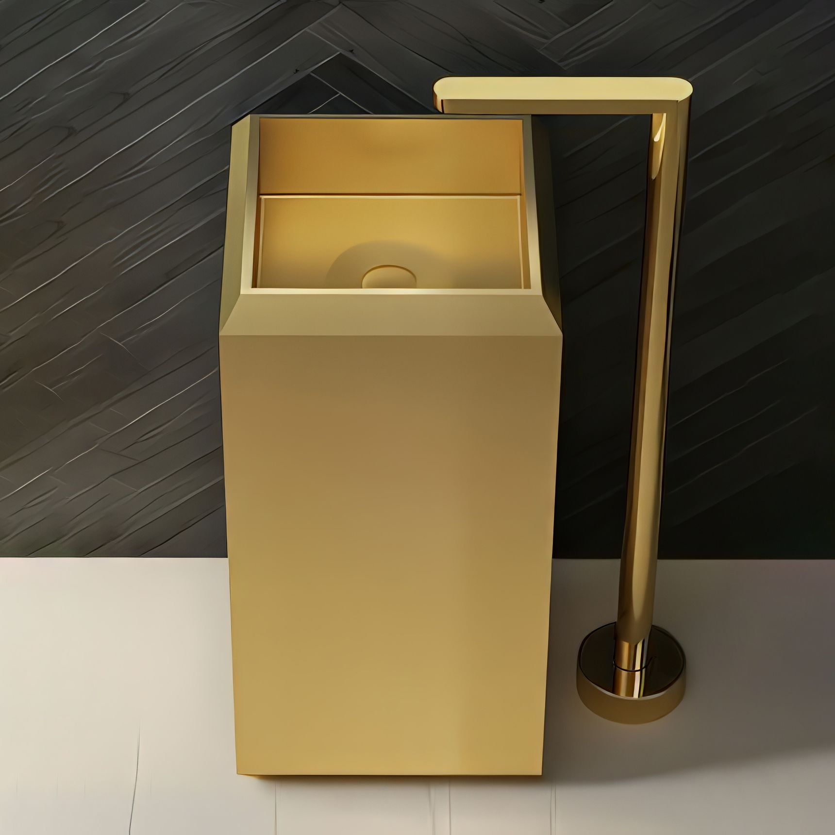 Chậu lavabo chân dài SS304 - S17043G