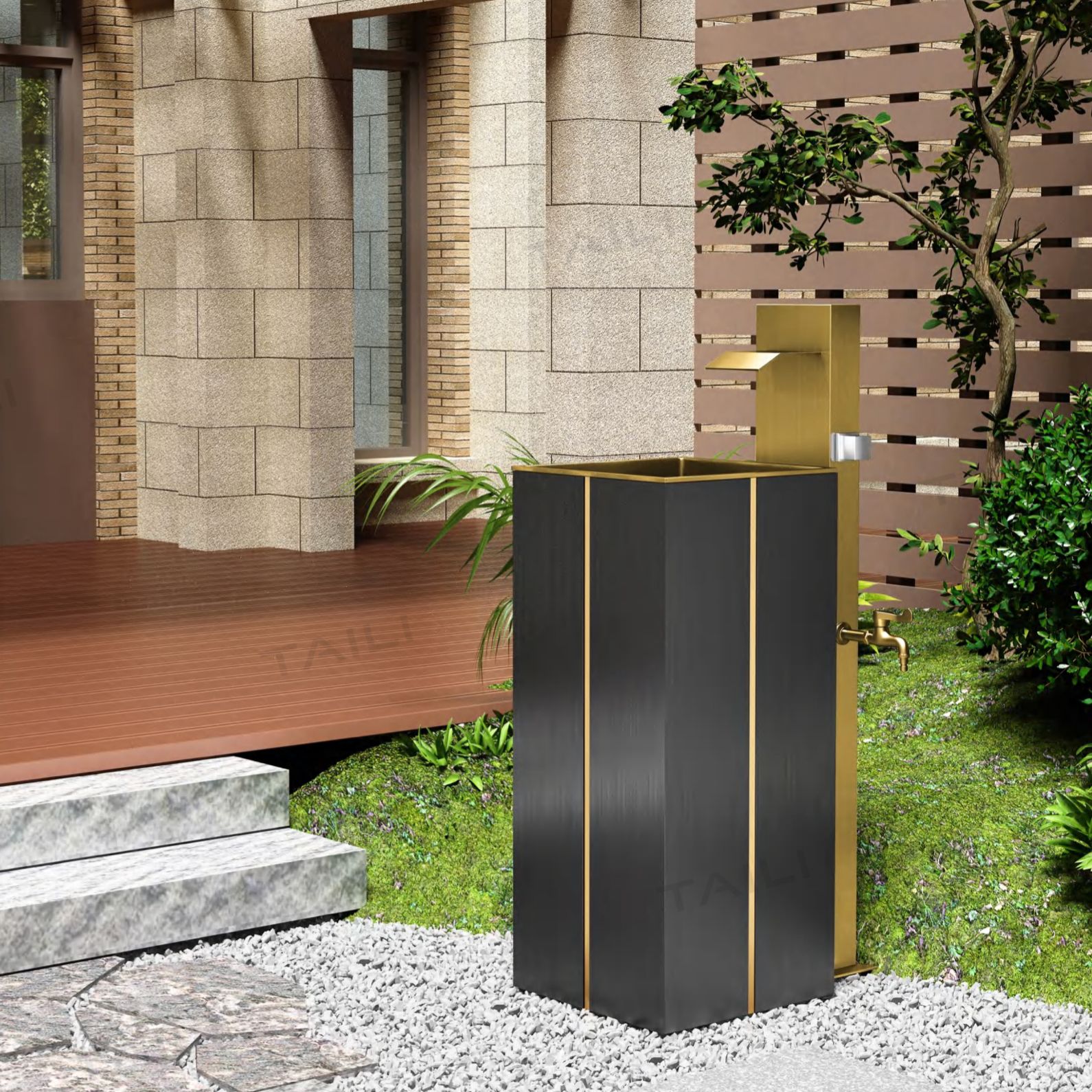 Chậu lavabo chân dài SS304 - S1719