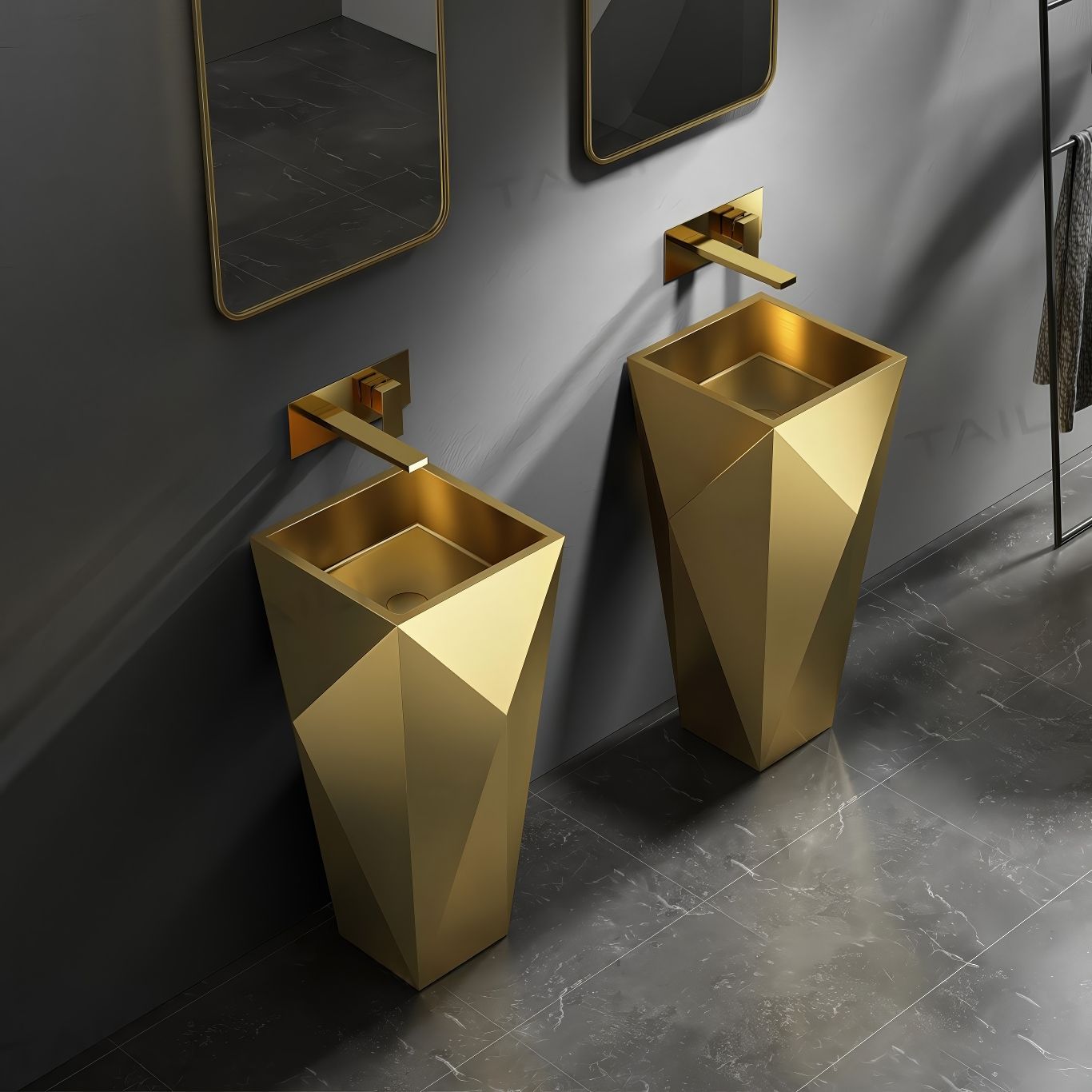 Chậu lavabo chân dài SS304 - S1725G