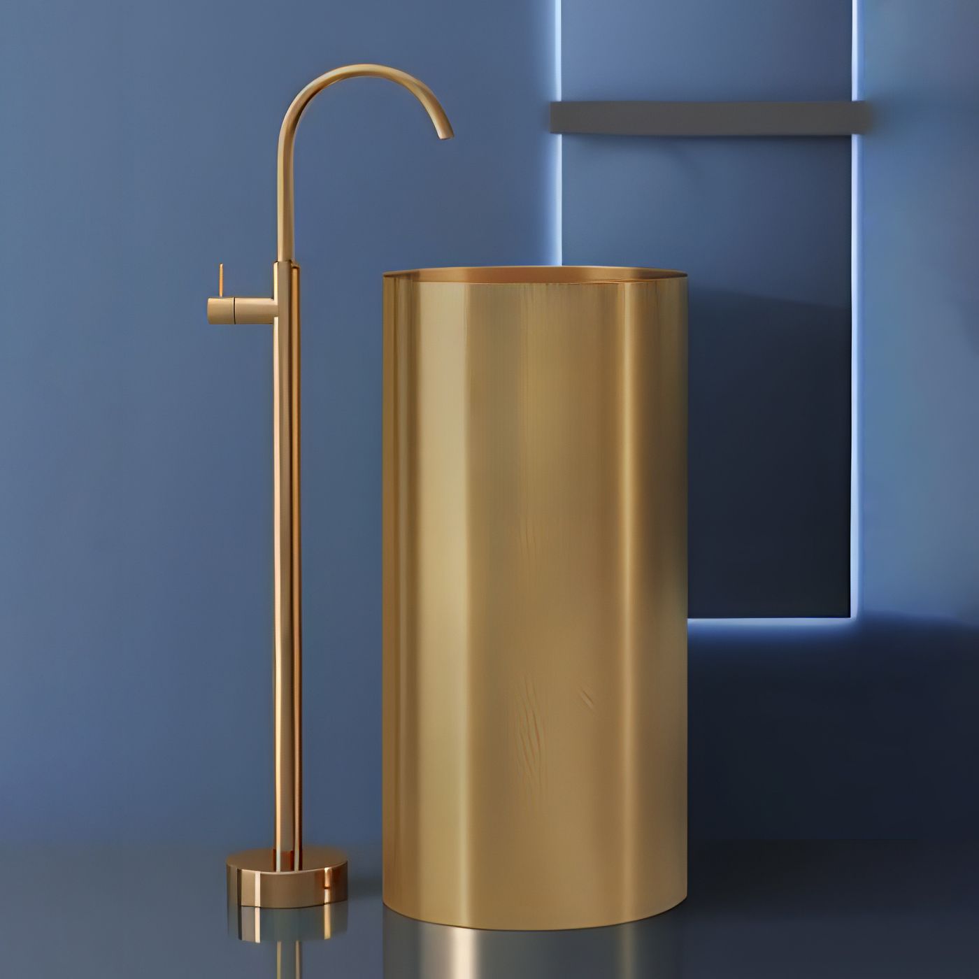 Chậu lavabo chân dài SS304 - S1740G