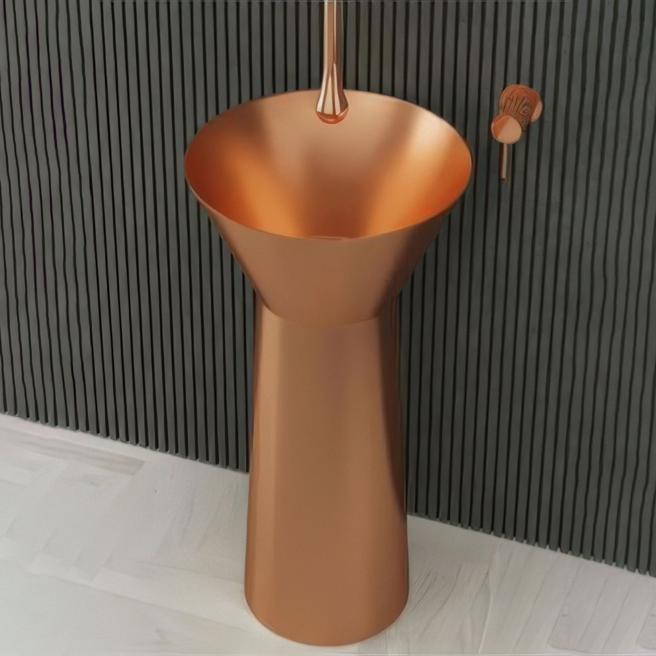 Chậu lavabo chân dài SS304 - S1747