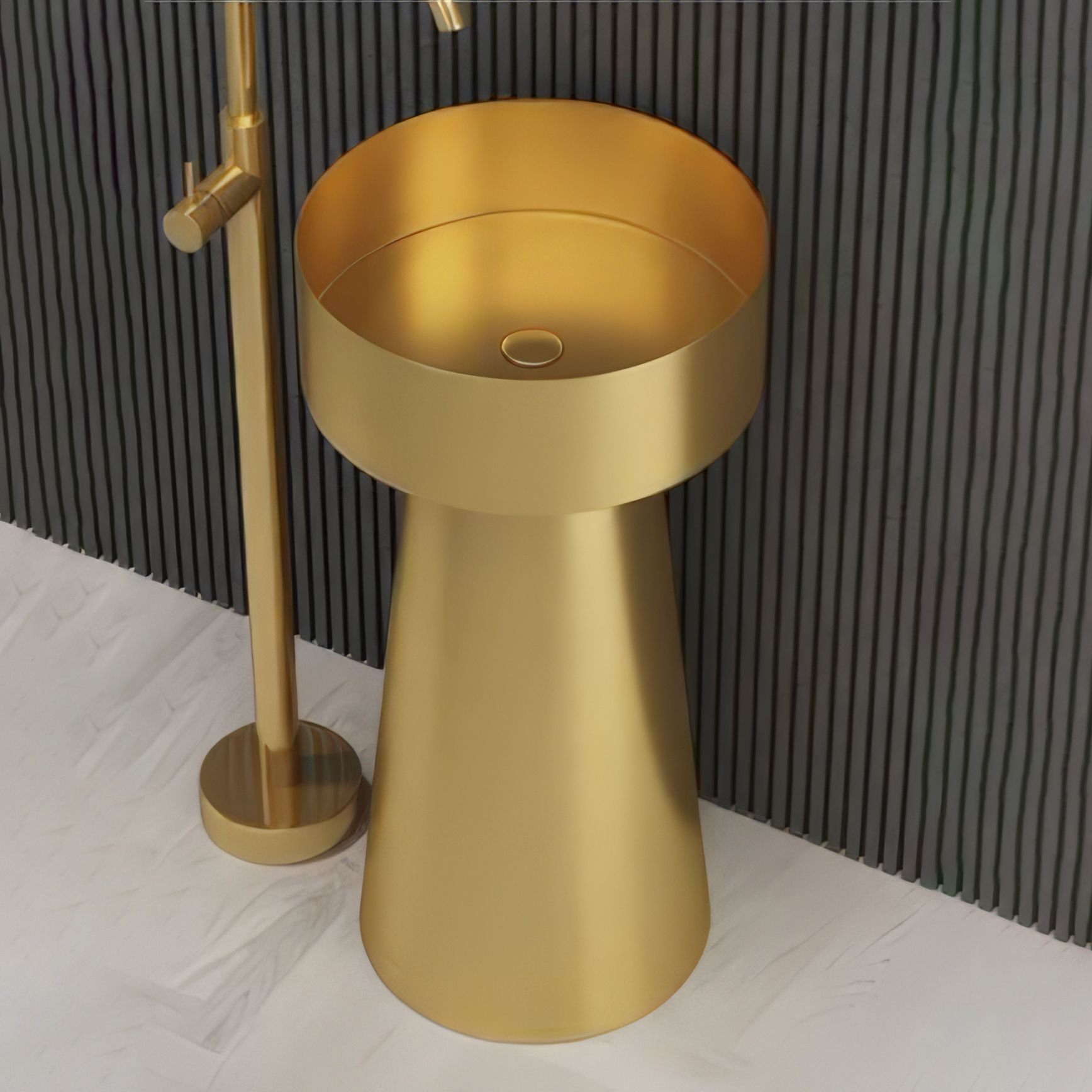 Chậu lavabo chân dài SS304 - S1748