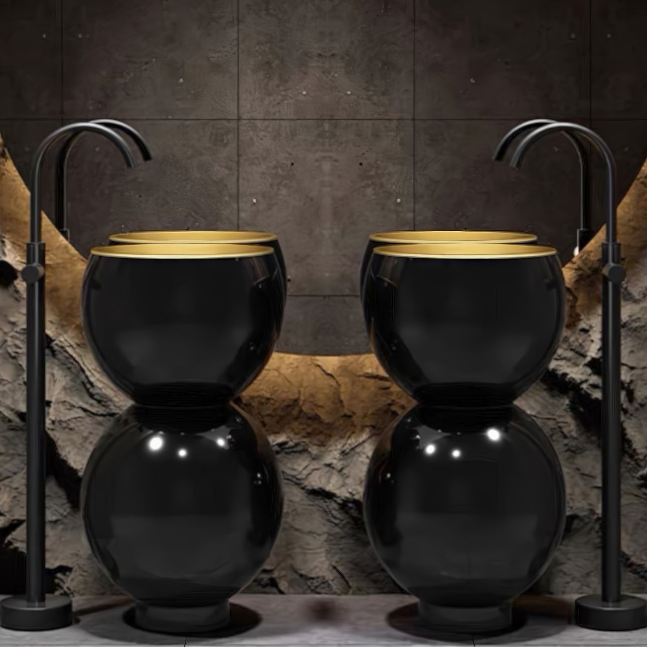 Chậu lavabo chân dài SS304 - S1748XB