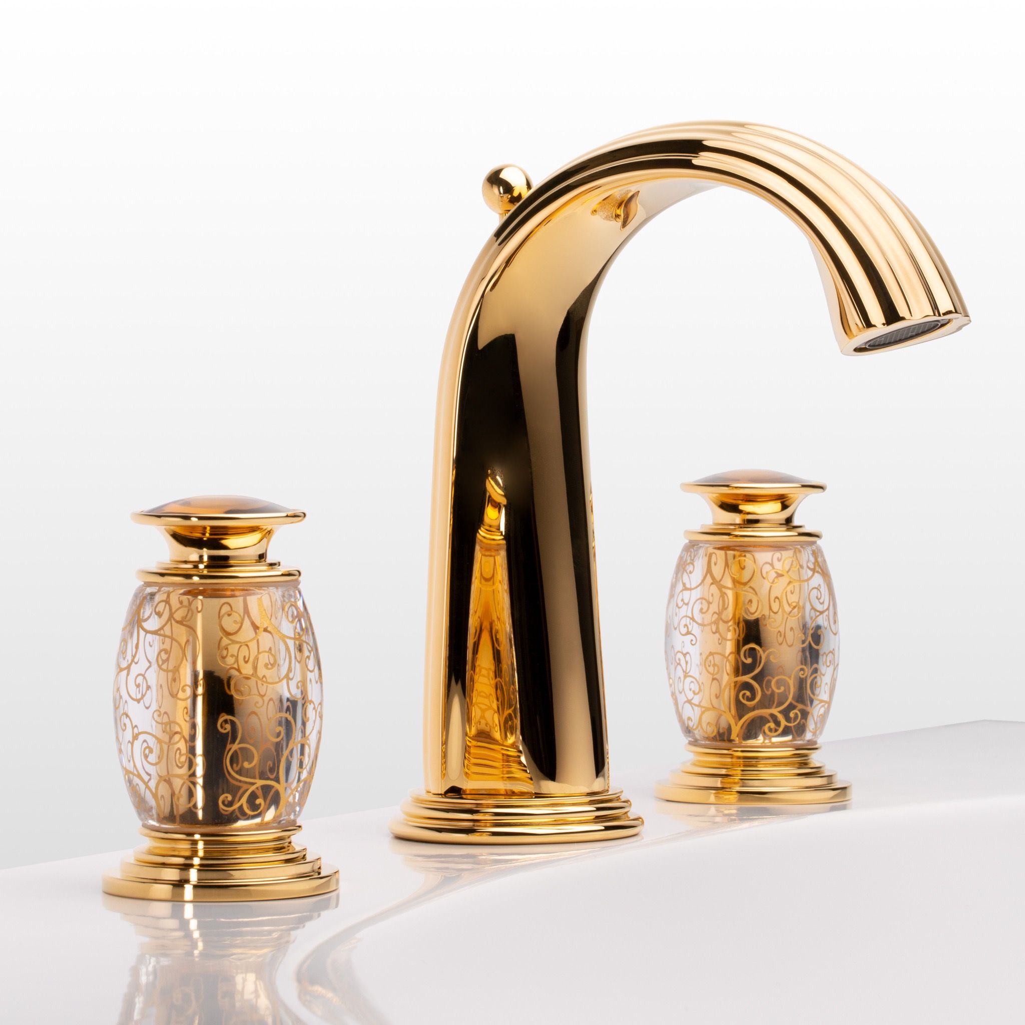 Vòi chậu rửa mặt cổ điển Chenonceau polished gold bằng đồng - 1301 