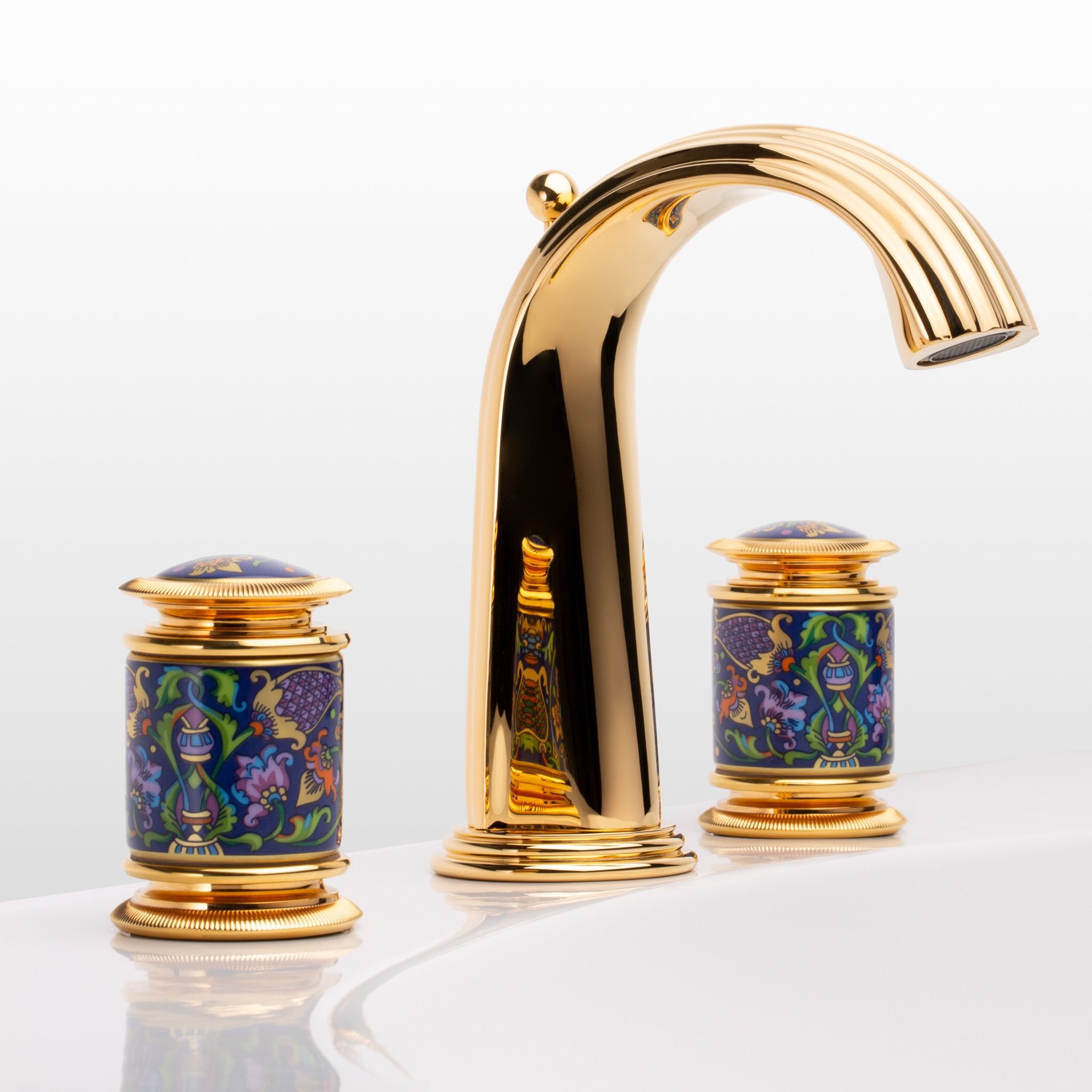  Vòi chậu rửa mặt cổ điển Vassili polished gold bằng đồng - 1301 