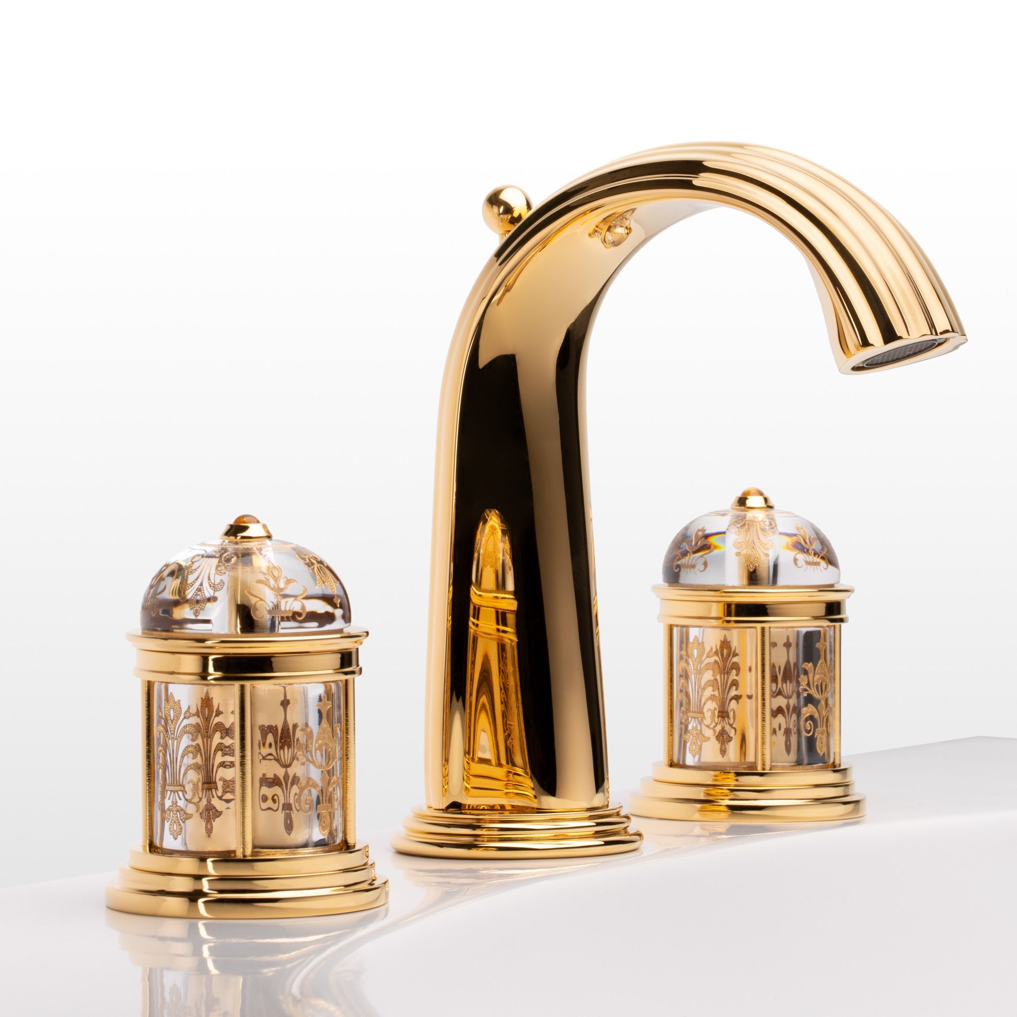  Vòi chậu rửa mặt cổ điển Rambouillet polished gold bằng đồng - 1301 