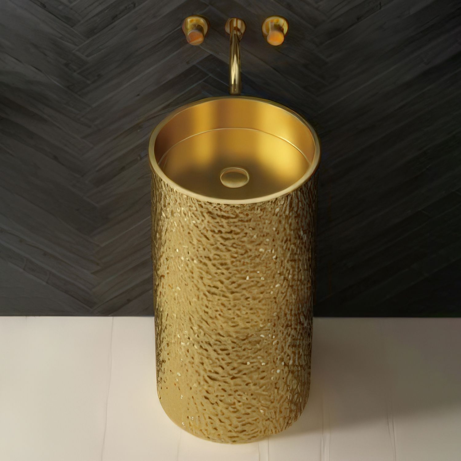 Chậu lavabo chân dài SS304 - S1834G