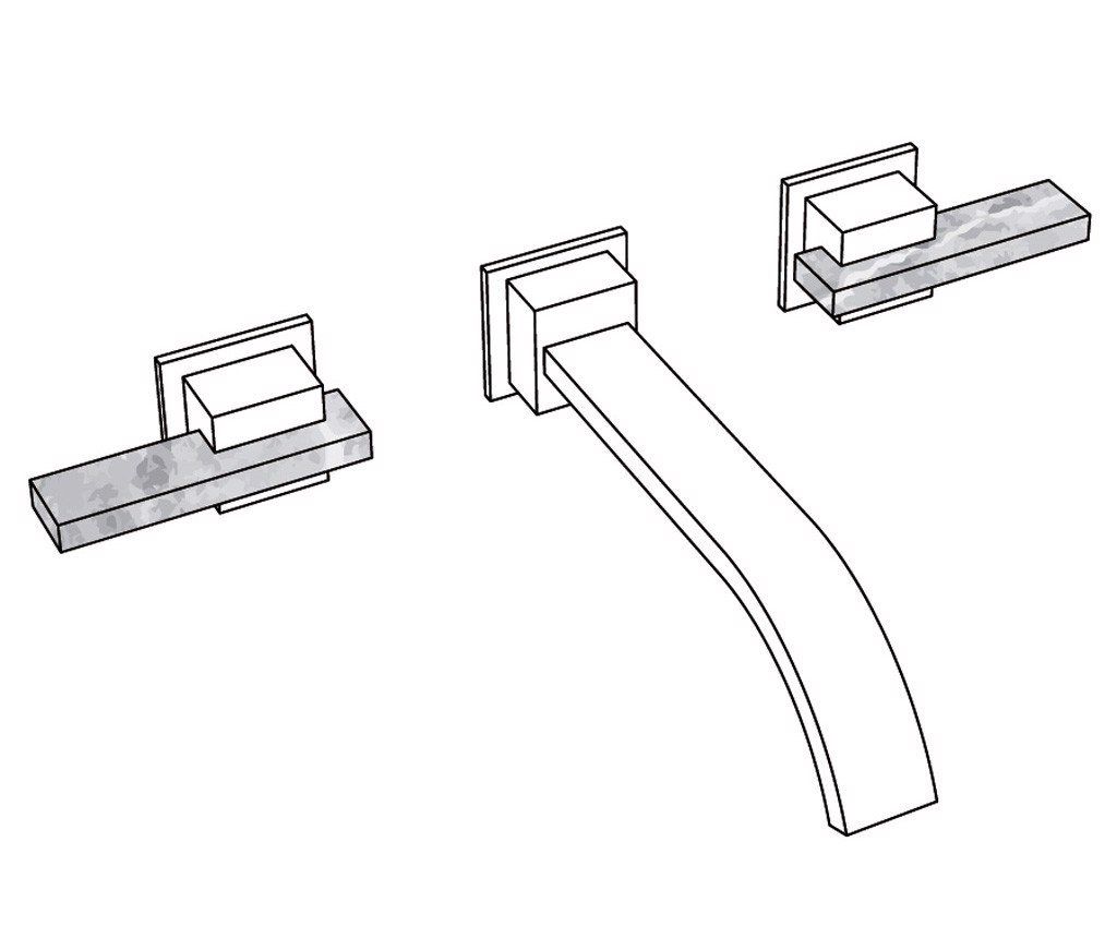  Vòi chậu rửa mặt gắn tường bằng đồng Sky Pierre Grey Bardiglio Lever - 1303 