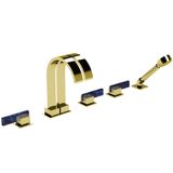  Vòi bồn tắm năm lỗ bằng đồng Sky Pierre Blue Sodalite Lever - 3305 