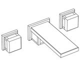  Vòi chậu rửa mặt gắn tường bằng đồng Square Metal - 1303 