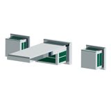  Vòi chậu rửa mặt gắn tường bằng đồng Square Luxe Green Aventurine - 1303 