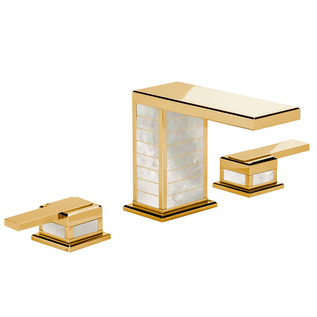  Vòi chậu rửa mặt Square Luxe Pearl Lever polished gold bằng đồng 