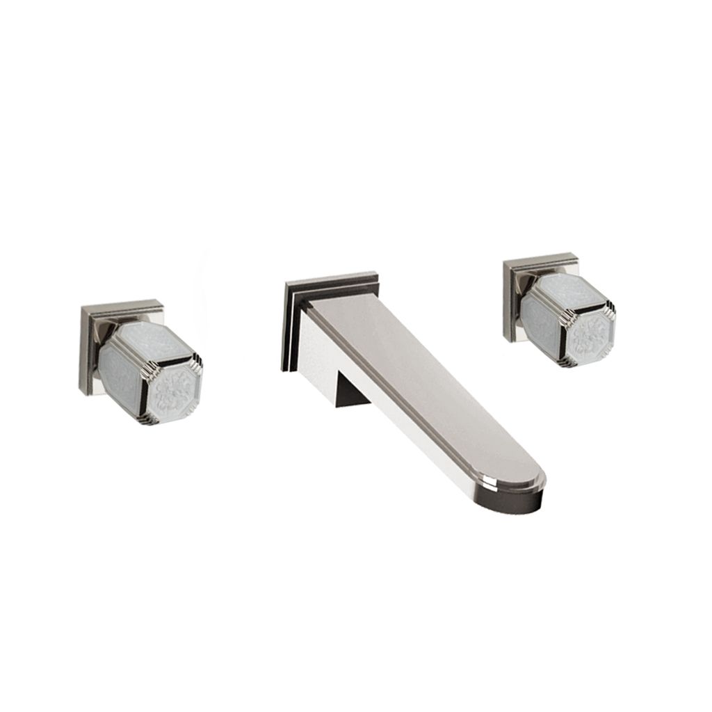  Vòi chậu rửa mặt gắn tường cổ điển Coco Cristal polished nickel bằng đồng 