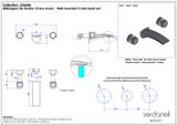  Vòi chậu rửa mặt gắn tường cổ điển bằng đồng Chester - 1303 