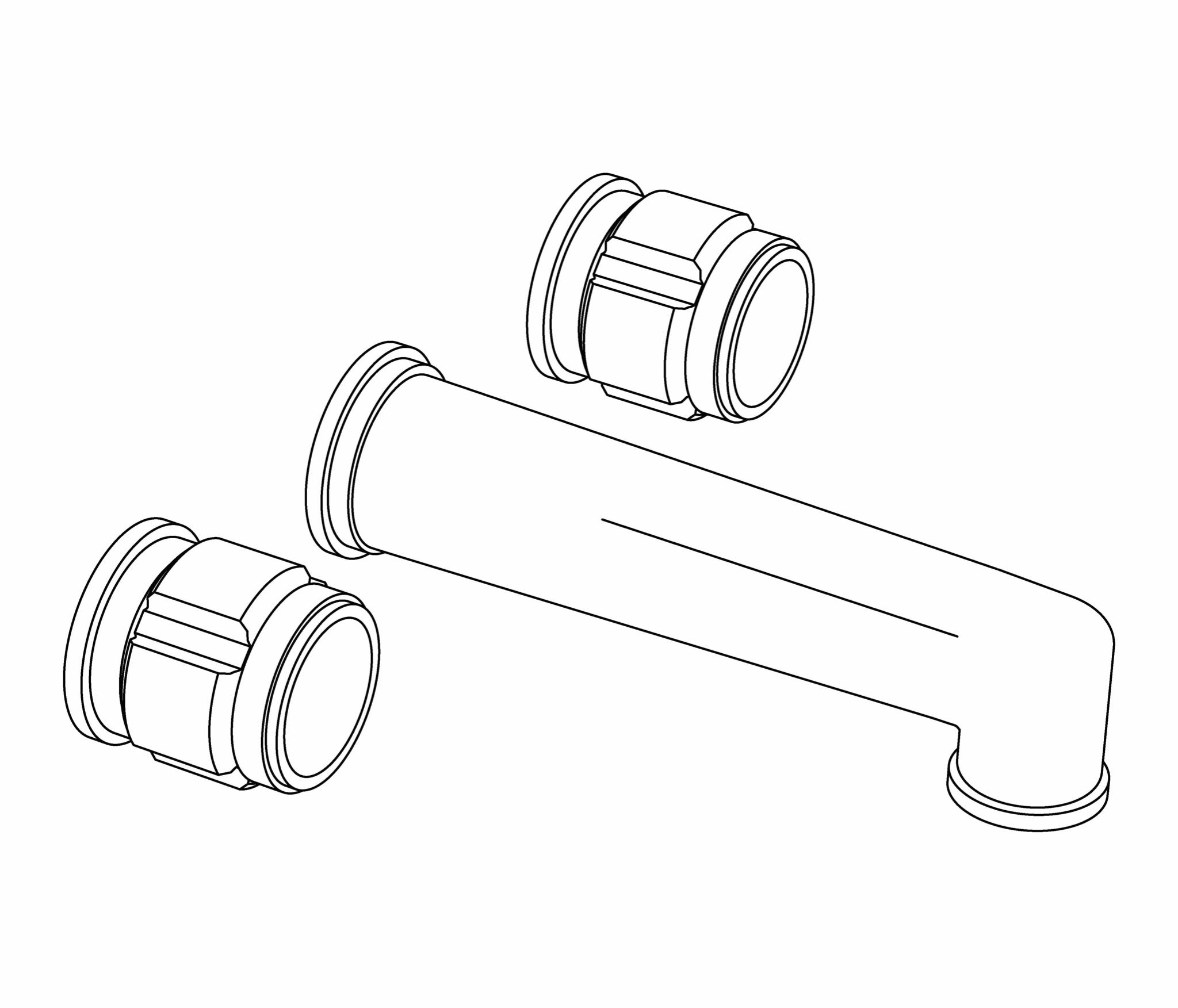  Vòi chậu rửa mặt gắn tường cổ điển bằng đồng Chester - 1304 