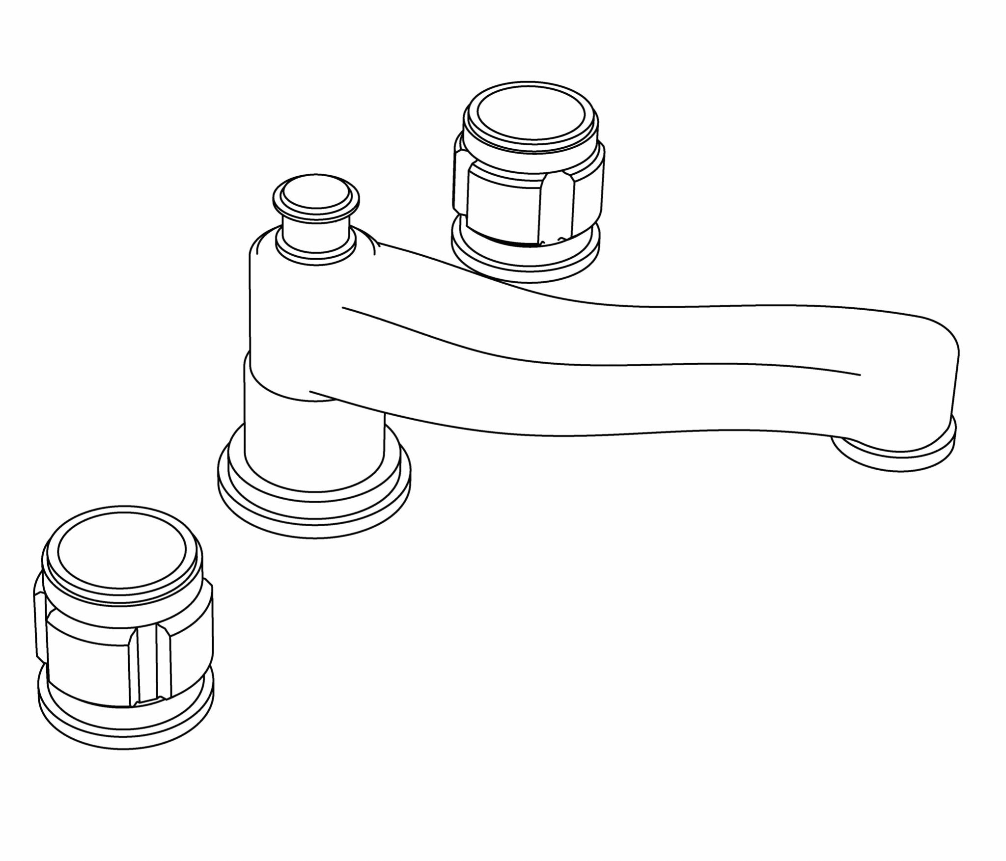  Vòi bồn tắm ba lỗ cổ điển bằng đồng Chester - 3301B 