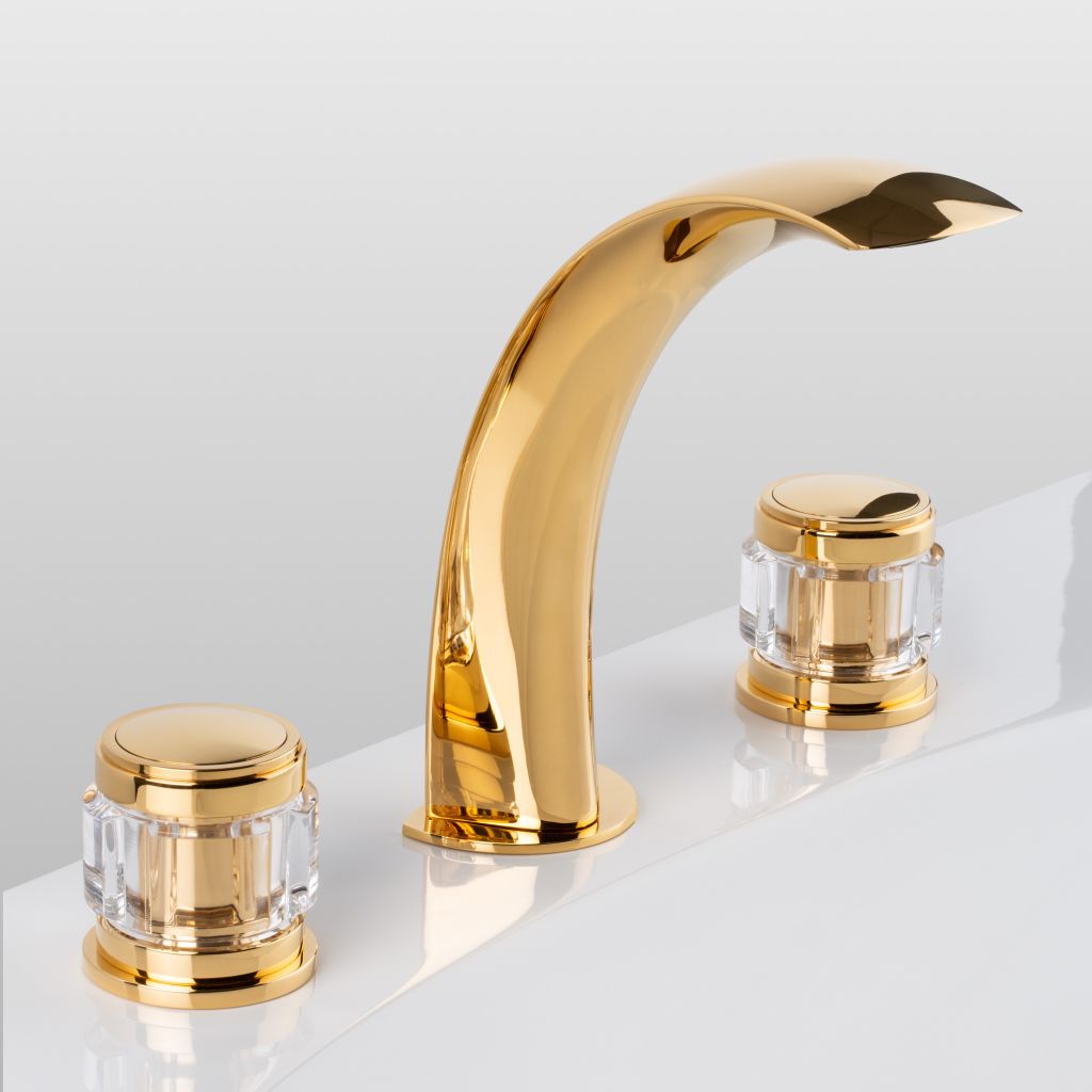  Vòi chậu rửa mặt cổ điển Chester polished gold bằng đồng 