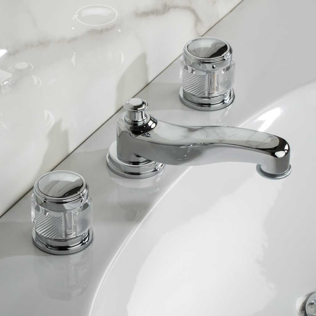  Vòi chậu rửa mặt cổ điển Chester Luxe Diagonal Crystal polished chrome -1301B 