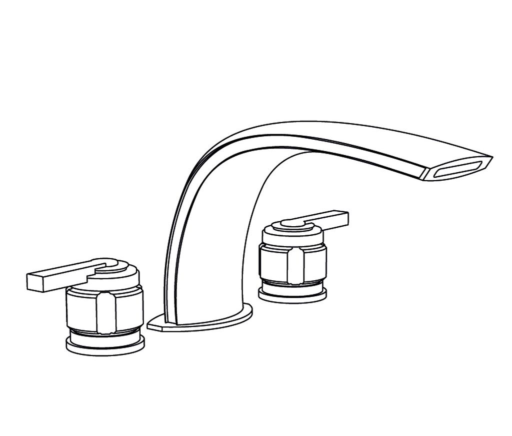  Vòi bồn tắm ba lỗ cổ điển bằng đồng Chester Lever - 3301 