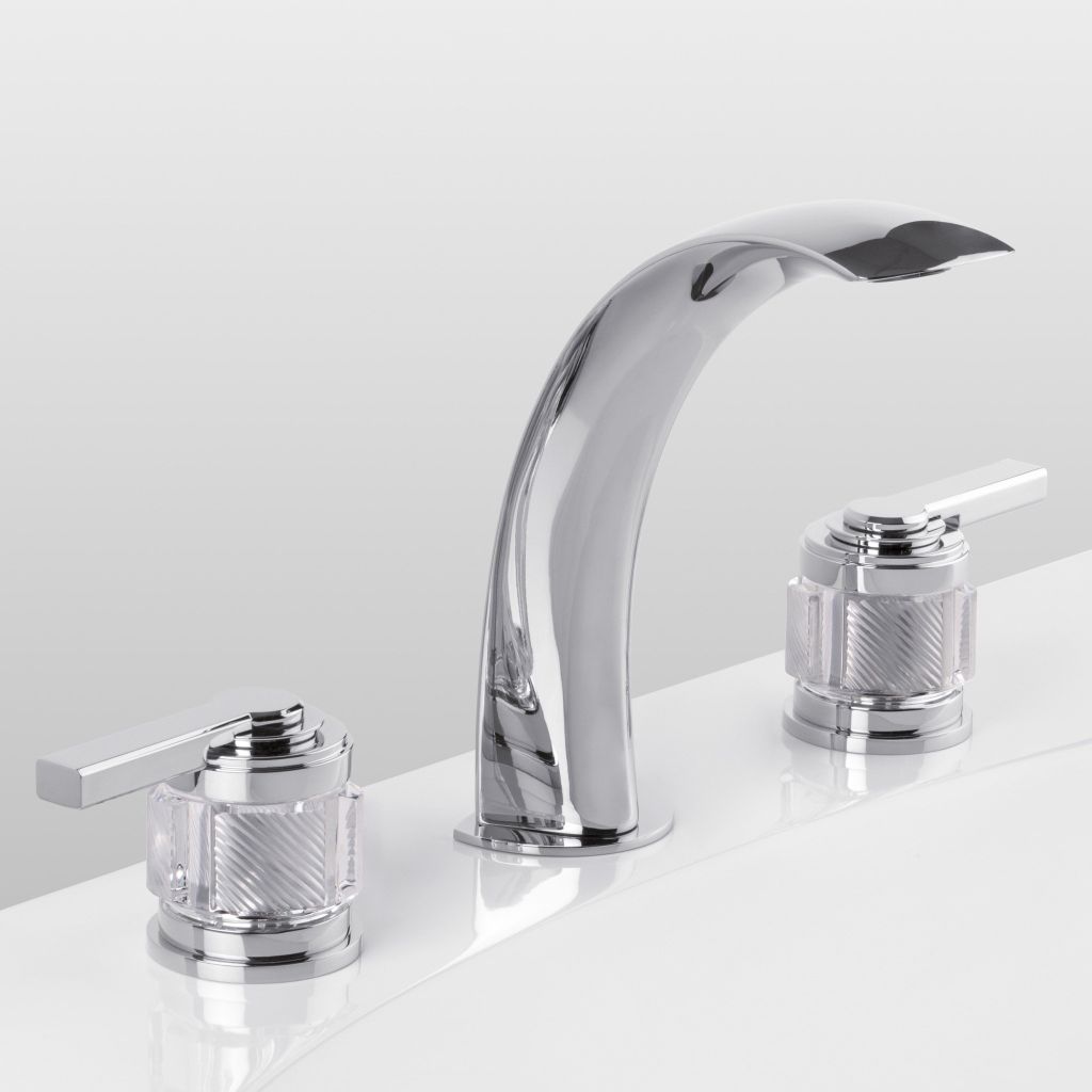  Vòi chậu rửa mặt cổ điển Chester Luxe Diagonal Crystal Lever polished chrome - 1301 