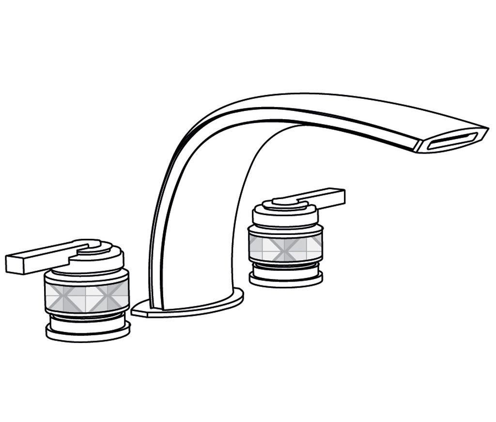  Vòi bồn tắm ba lỗ cổ điển bằng đồng Quadrille Lever - 3303 