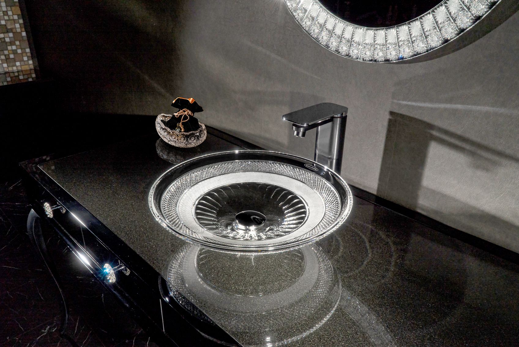Chậu Lavabo Pha Lê Dilos Gaia Clear ∅450mm