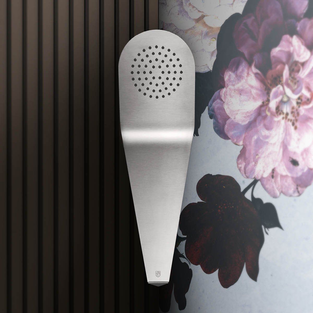 Bát sen Nise đầu tròn gắn góc tường phong cách spa Radomonte Wellness stainless steel - SOF33