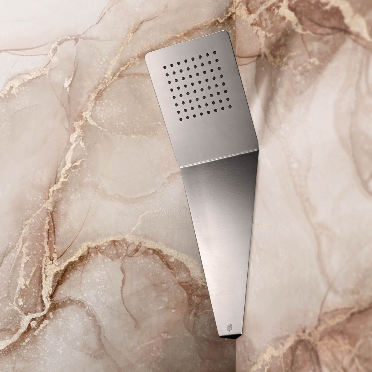 Bát sen Nise đầu vuông gắn góc tường phong cách spa Radomonte Wellness stainless steel - SOF34