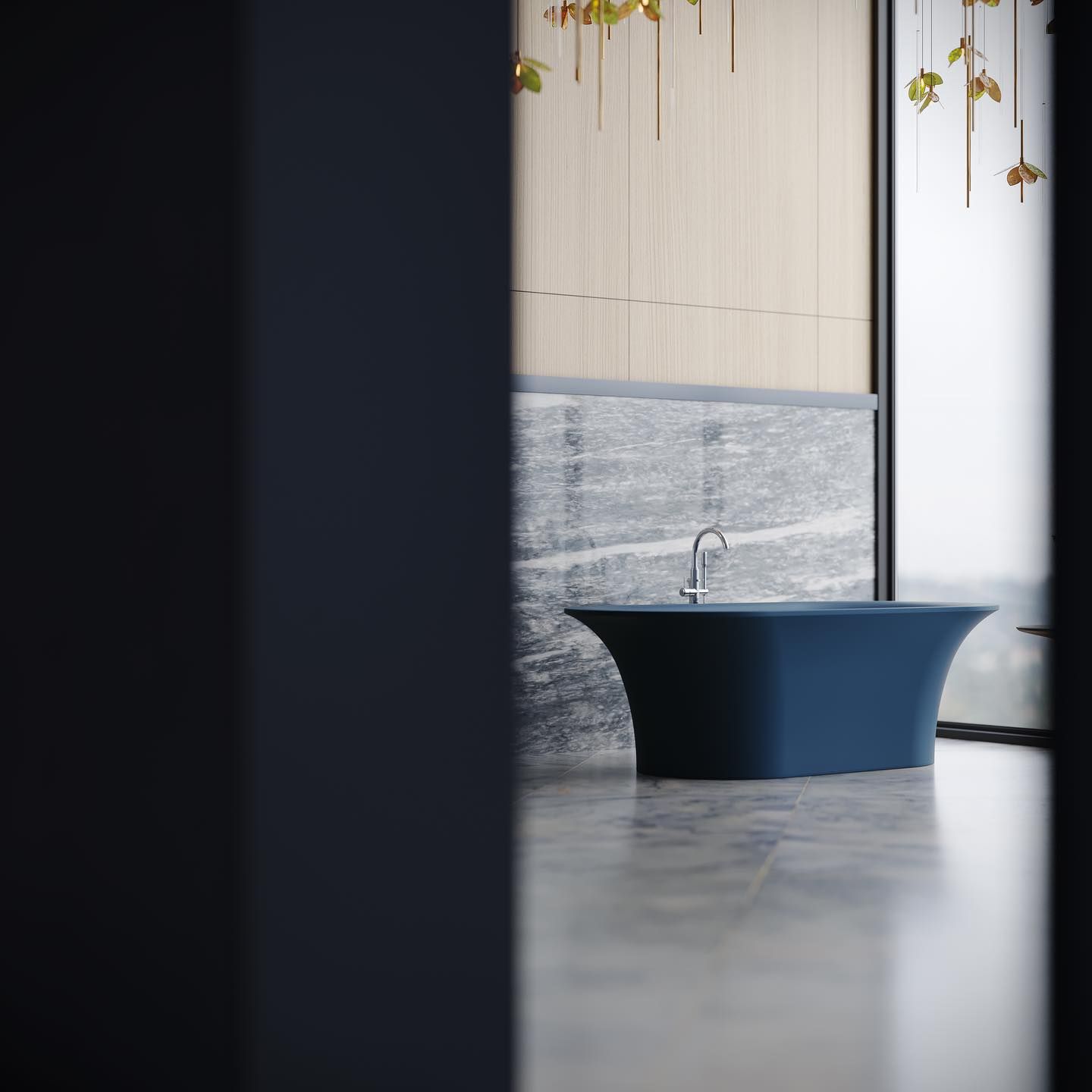 Bồn tắm bằng mineral glass composite Ahri Galaxy